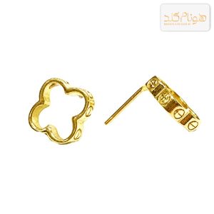 گوشواره طلا میخی ونکلیف تو خالی E729