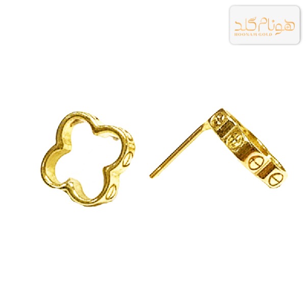 گوشواره طلا میخی ونکلیف تو خالی E729