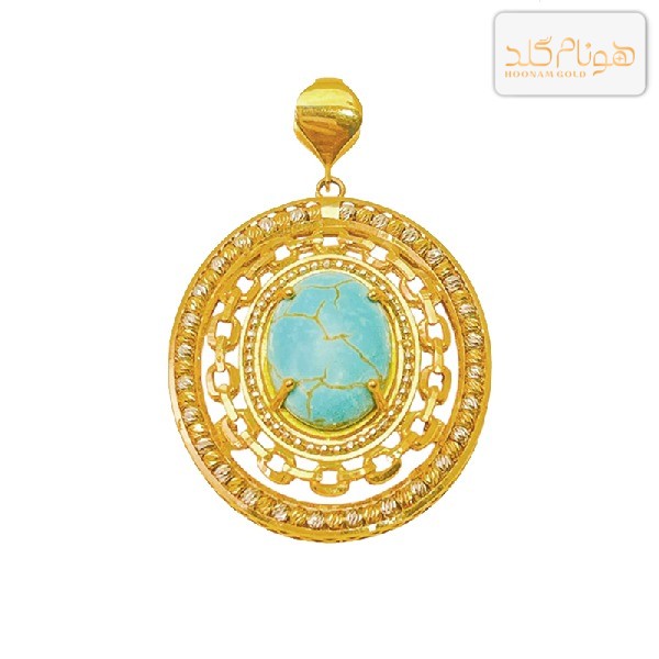 پلاک طلا فیروزه M434