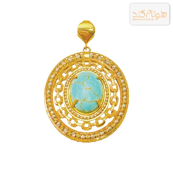 پلاک طلا فیروزه M434