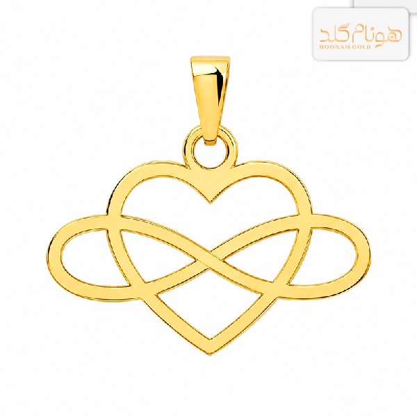 پلاک طلا قلب بی نهایت M462