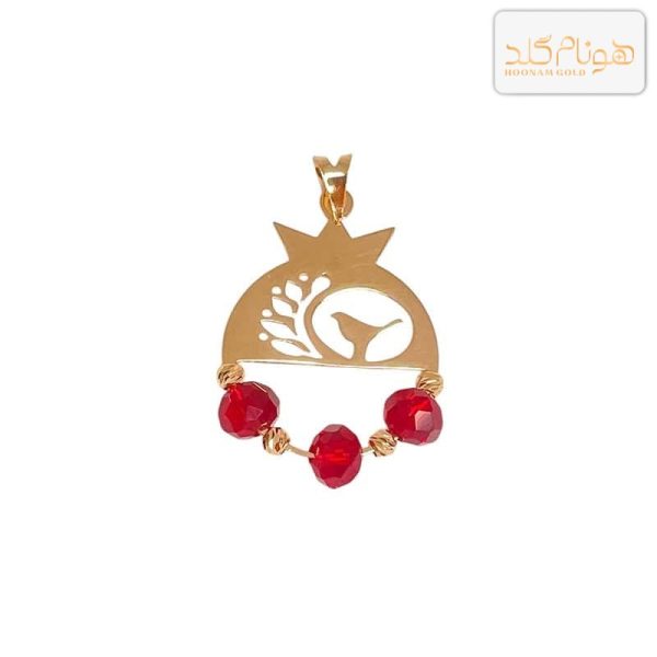 پلاک طلا انار طرح پرنده M510