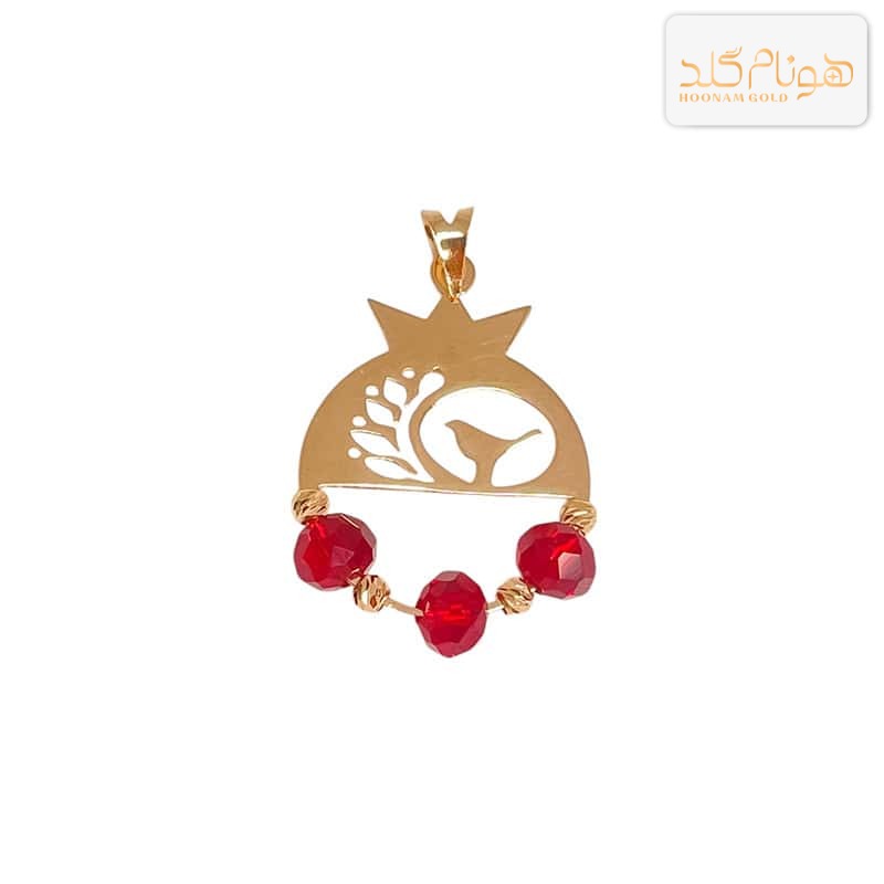 پلاک طلا انار طرح پرنده M510