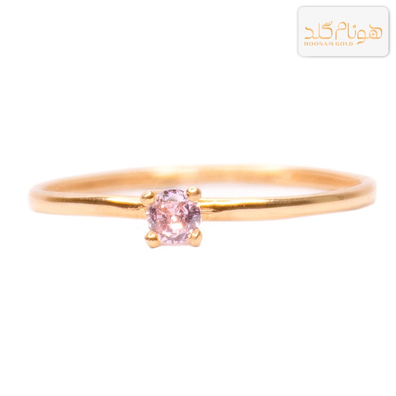 انگشتر طلا مینیمال تک نگین یاسی R120