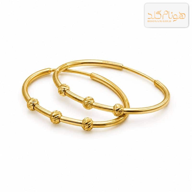 گوشواره طلا حلقه ای بیضی متوسط البرنادو E764
