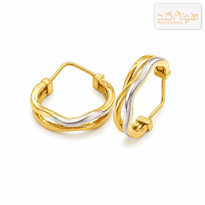 گوشواره طلا حلقه ای دوبل متوسط E778