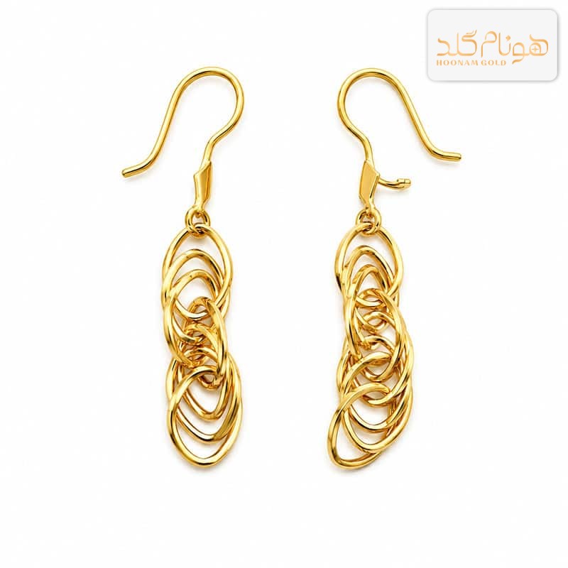 گوشواره طلا اویز سه پی یو E788