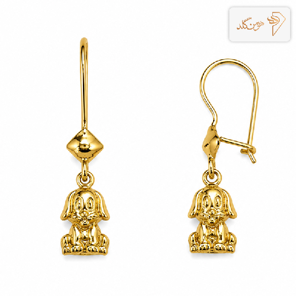 گوشواره طلا آویز سگ E825