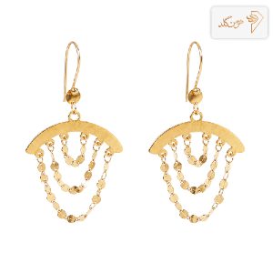 گوشواره طلا آویز شرابه ای E826