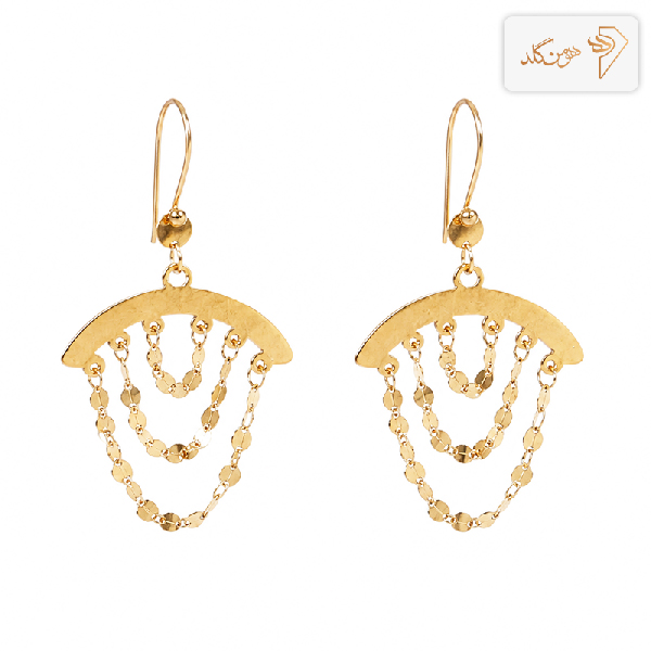 گوشواره طلا آویز شرابه ای E826