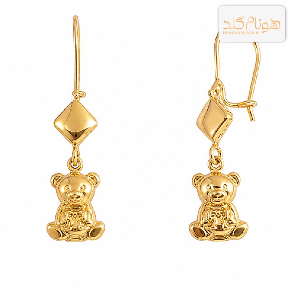 گوشواره طلا آویز خرس تدی E822