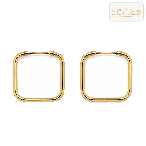 گوشواره طلا حلقه ای مربع کوچک E814