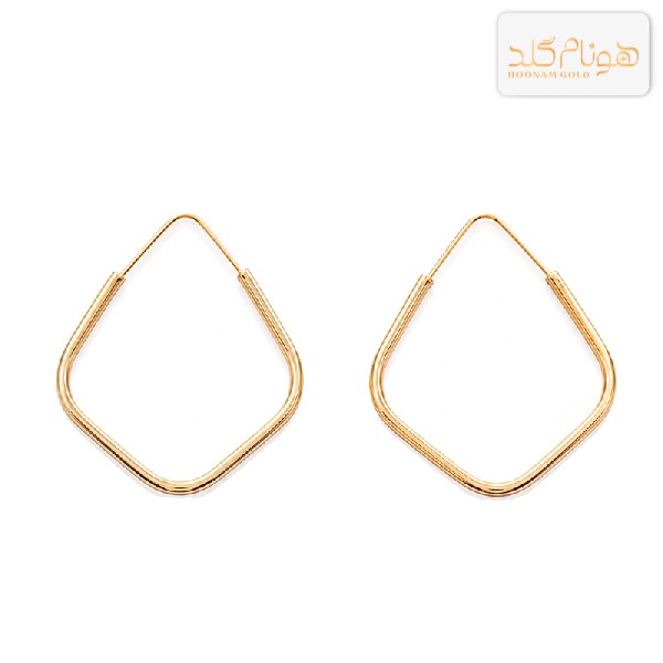 گوشواره طلا حلقه ای مربع بزرگ E815