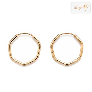 گوشواره طلا حلقه ای 6ضلعی بزرگ E812