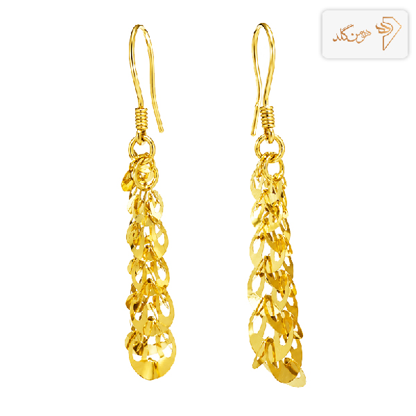 گوشواره طلا آویز پولکی E758