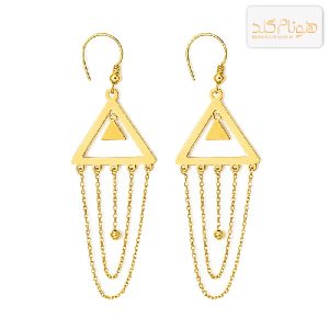 گوشواره طلا آویز مثلث E859