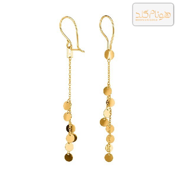 گوشواره طلا آویز پولکی E861