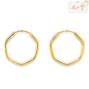 گوشواره طلا حلقه ای 6ضلعی کوچک E813