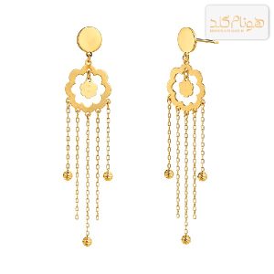 گوشواره طلا آویز گل E860