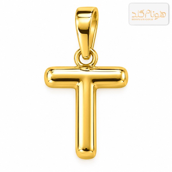 پلاک طلا پفکی حرف T T004
